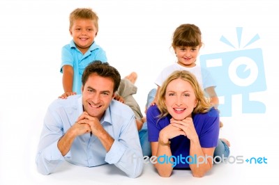 Couple With Two Children Stock Photo