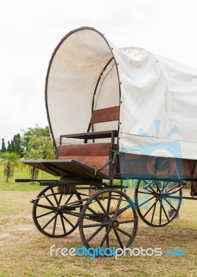 Covered Wagon Stock Photo