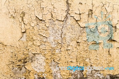 Cracked Yellow Concrete Surface Stock Photo