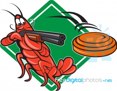 Crayfish Lobster Target Skeet Shooting Stock Image