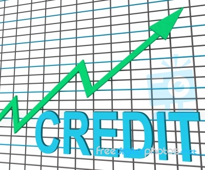 Credit Graph Chart Shows Buy Increase Grow Debt Stock Image