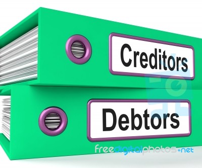 Creditors Debtors Files Stock Image