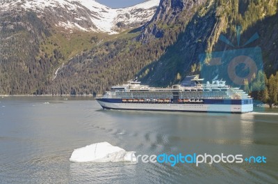 Cruise Ship In Alaska Stock Photo