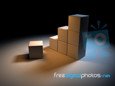 Cubi Sotto Luce Spot Stock Image
