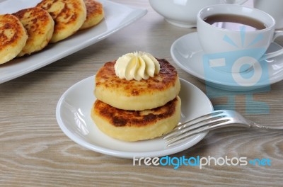 Curd Cheesecakes Stock Photo