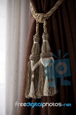 Curtain And Rope Stock Photo