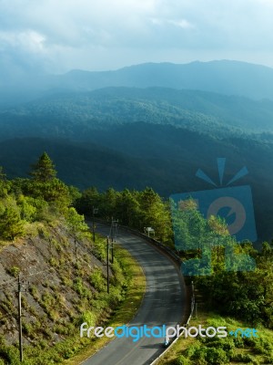 Curved Road Of Doi Inthanon Stock Photo