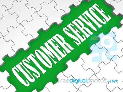 Customer Service Puzzle Shows Technical Support Stock Image