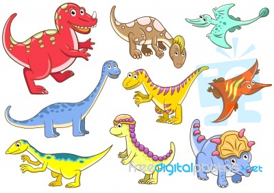 Cute Dinosaurs Stock Image