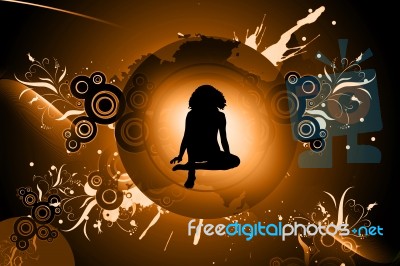 Cute Girl In Abstract Background  Stock Image