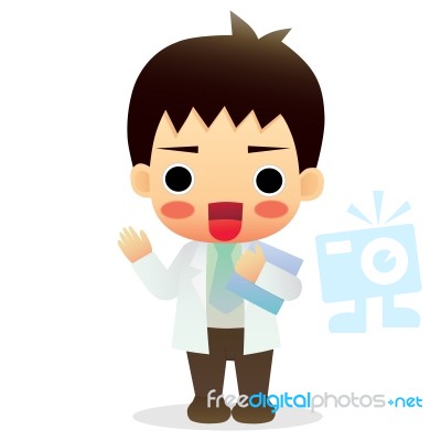 Cute Little Male Doctor Stock Image