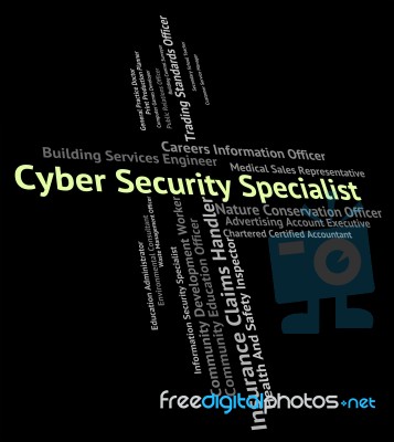 Cyber Security Specialist Representing World Wide Web And Skilled Person Stock Image