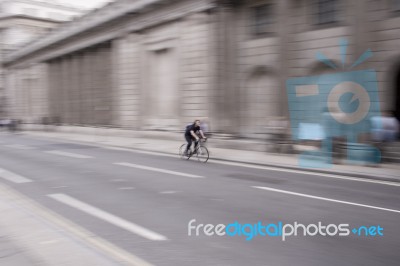 Cyclist Of London Stock Photo