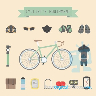 Cyclist's Gear Stock Image