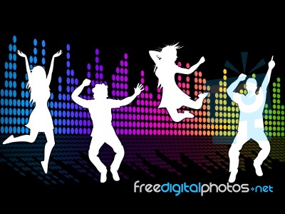 Dancing Excitement Indicates Sound Track And Soundtrack Stock Image