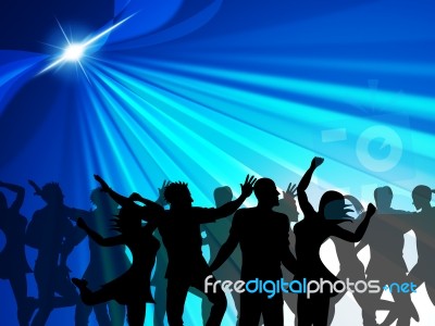 Dancing Party Indicates Cheerful Nightclub And Celebrate Stock Image