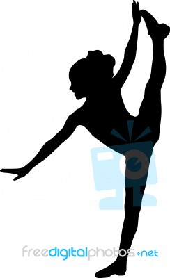 Dancing Silhouette Child Stock Image