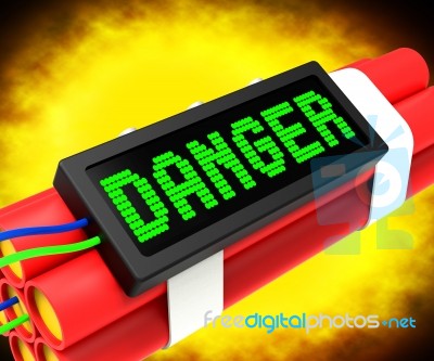 Danger Dynamite Sign Meaning Caution Or Dangerous Stock Image