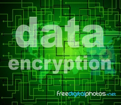 Data Encryption Indicates Protected Password And Cipher Stock Image