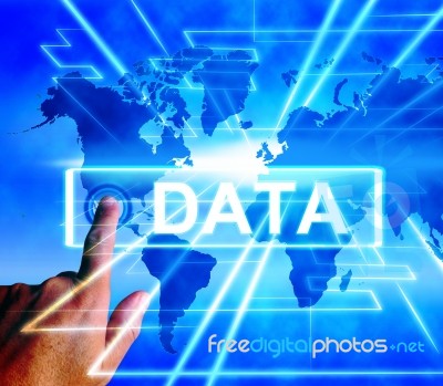 Data Map Displays An Internet Or Worldwide Database Stock Image
