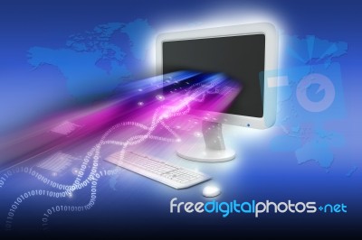 Data Transferring Concept In Abstract Background Stock Image