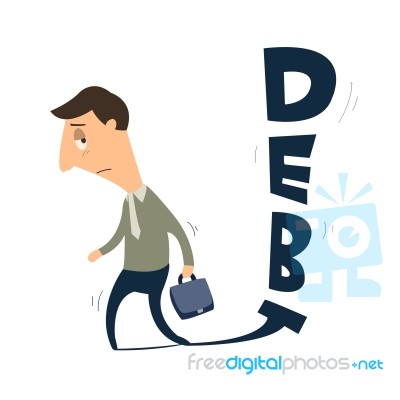 Debt Following Stock Image