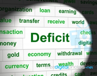 Debts Deficit Means Financial Obligation And Arrears Stock Image