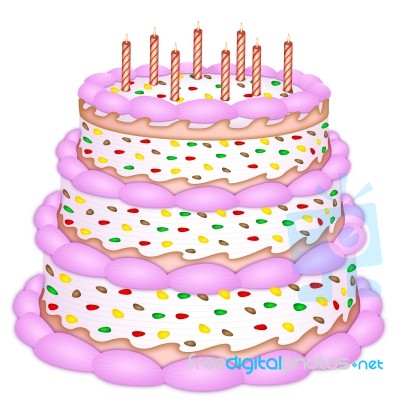 Decorative Birthday Cake Stock Image Royalty Free Image Id 10039952