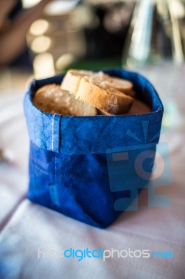 Decorative Bread Basket Stock Photo