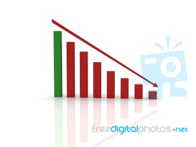 Decreasing Bar Chart Stock Image