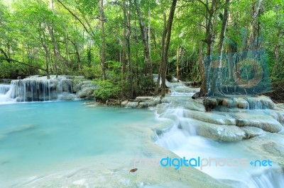 Deep Forest Waterfall Stock Photo