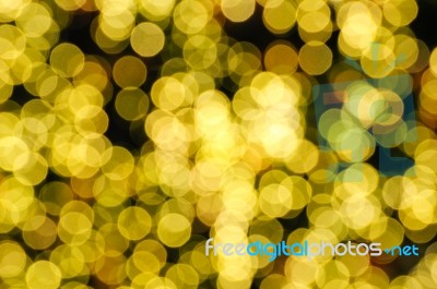 Defocused Abstract Yellow Christmas Background Stock Photo