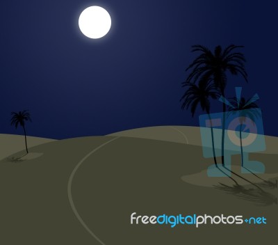 Desert At Night Stock Image