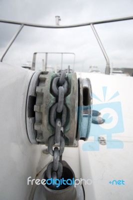 Details On A Deck Of A Yacht Stock Photo