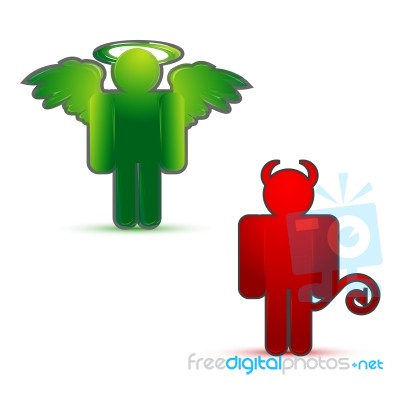 Devil And Angel Icons Stock Image