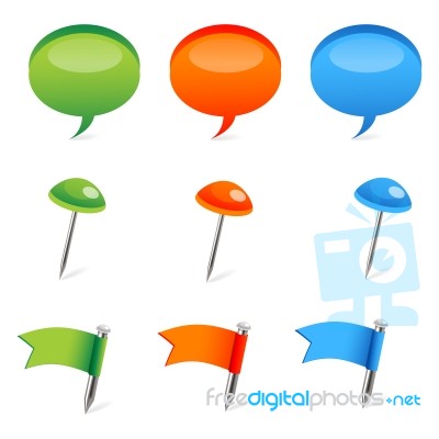 Dialogue Bubble And Flags Icon Stock Image