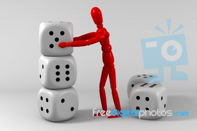 Dice And Figure Stock Image