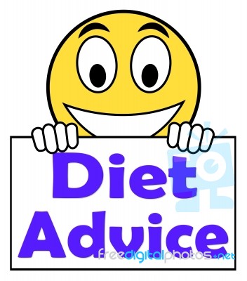 Diet Advice On Sign Shows Weightloss Knowledge Stock Image
