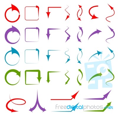 Different shapes of Arrow icon Stock Image
