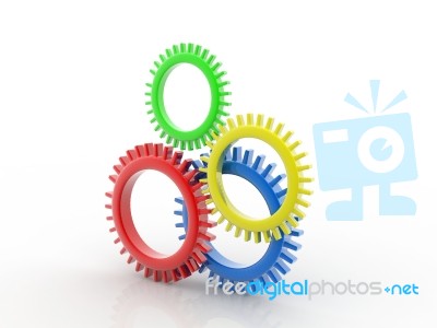 Digital Illustration Of Gear In 3d  Stock Image