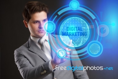 Digital Marketing Technology Concept. Internet Stock Photo