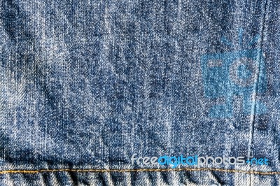 Dirty Blue Jeans With Seam Texture Stock Photo
