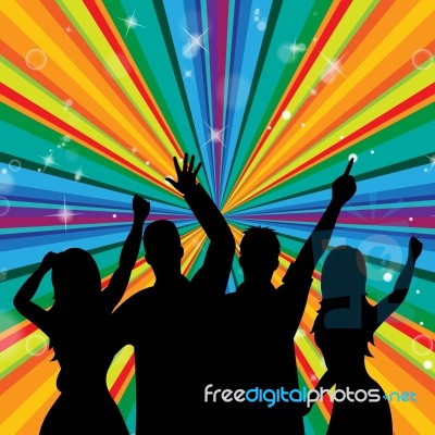 Disco Dancing Indicates Discotheque Joy And Parties Stock Image