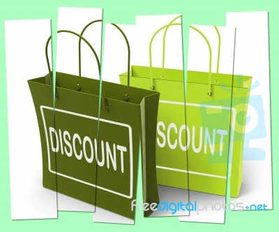 Discount Shopping Bags Show Bargains And Markdown Products Stock Image