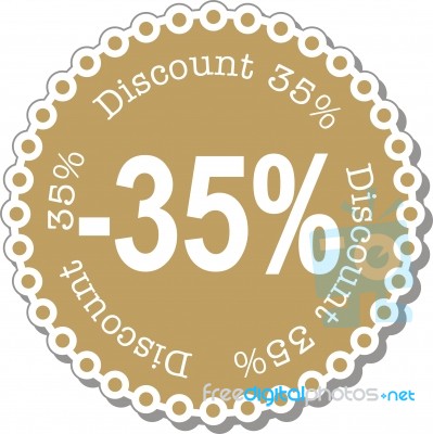 Discount Thirty Five Percent Stock Image