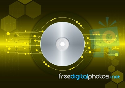 Disk With Digital Background Stock Image