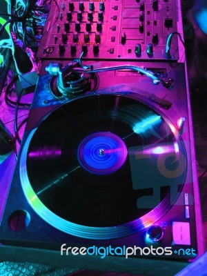 DJ Turntable Stock Photo
