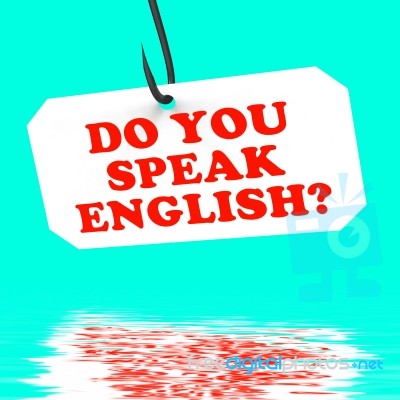 Do You Speak English? On Hook Displays Foreign Language Learning… Stock Image