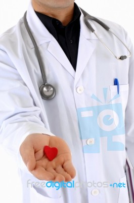 Doctor With Heart Stock Photo