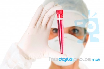 Doctor With Test Tubes Stock Photo